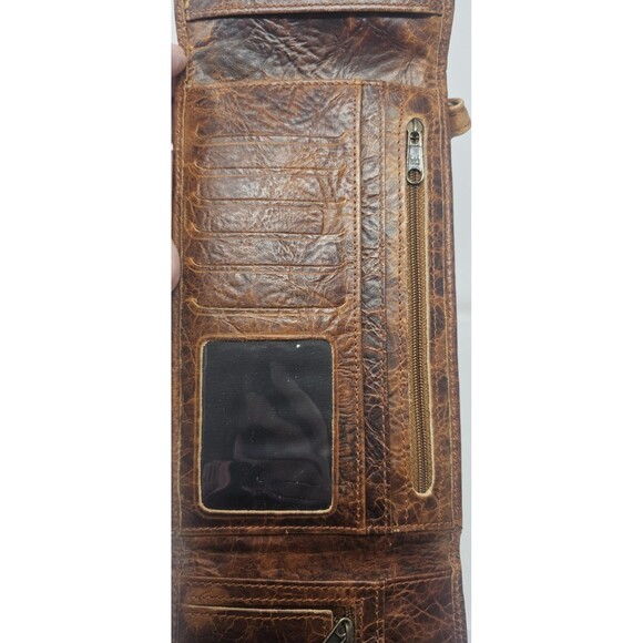 Vtg Rolfs Brown Distressed Leather Organizer Wilderness Collection Crossbody NEW - Picture 10 of 16